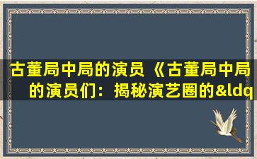 古董局中局的演员 《古董局中局的演员们：揭秘演艺圈的“神秘力量”》
